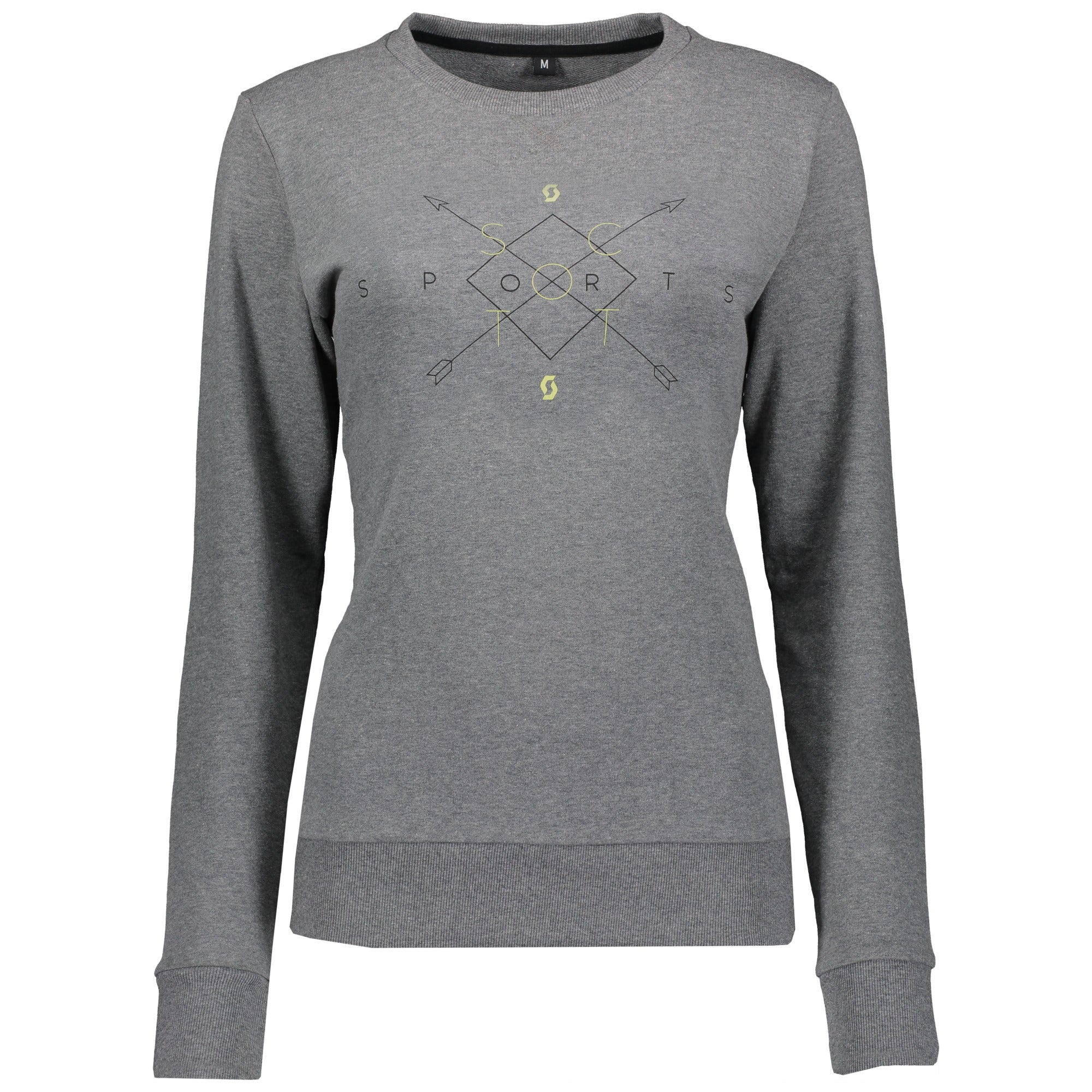 Scott Crewneck 10 Long Sleeves Ladies Casual Sweatshirt Dark Heather Grey