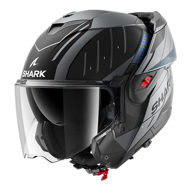 Shark OXO Flip Up Helmet Rydger Matt Anthracite / Black - FREE UK Shipping, FREE 365 Day Returns | Moto Central