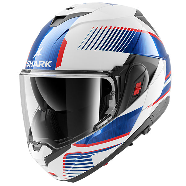 Shark OXO Flip Up Helmet Sikter White / Blue / Red - FREE UK Shipping, FREE 365 Day Returns | Moto Central