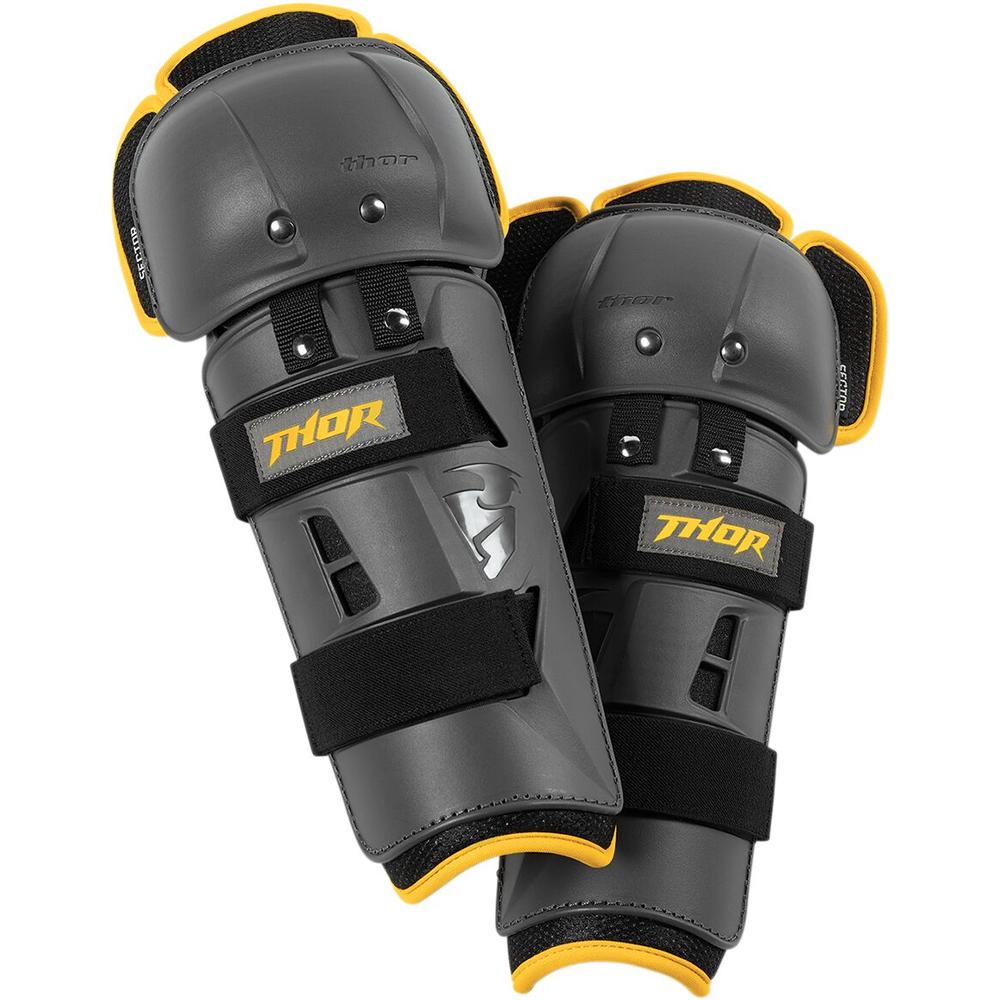 Thor Sector GP Knee Guards Charcoal / Yellow