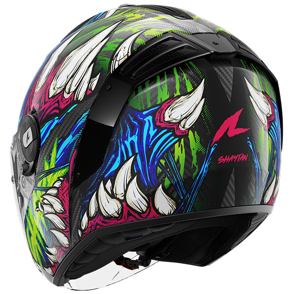 Shark RS Jet Carbon Open Face Helmet Shaytan Carbon / Green / Violet - FREE UK Shipping, FREE 365 Day Returns | Moto Central