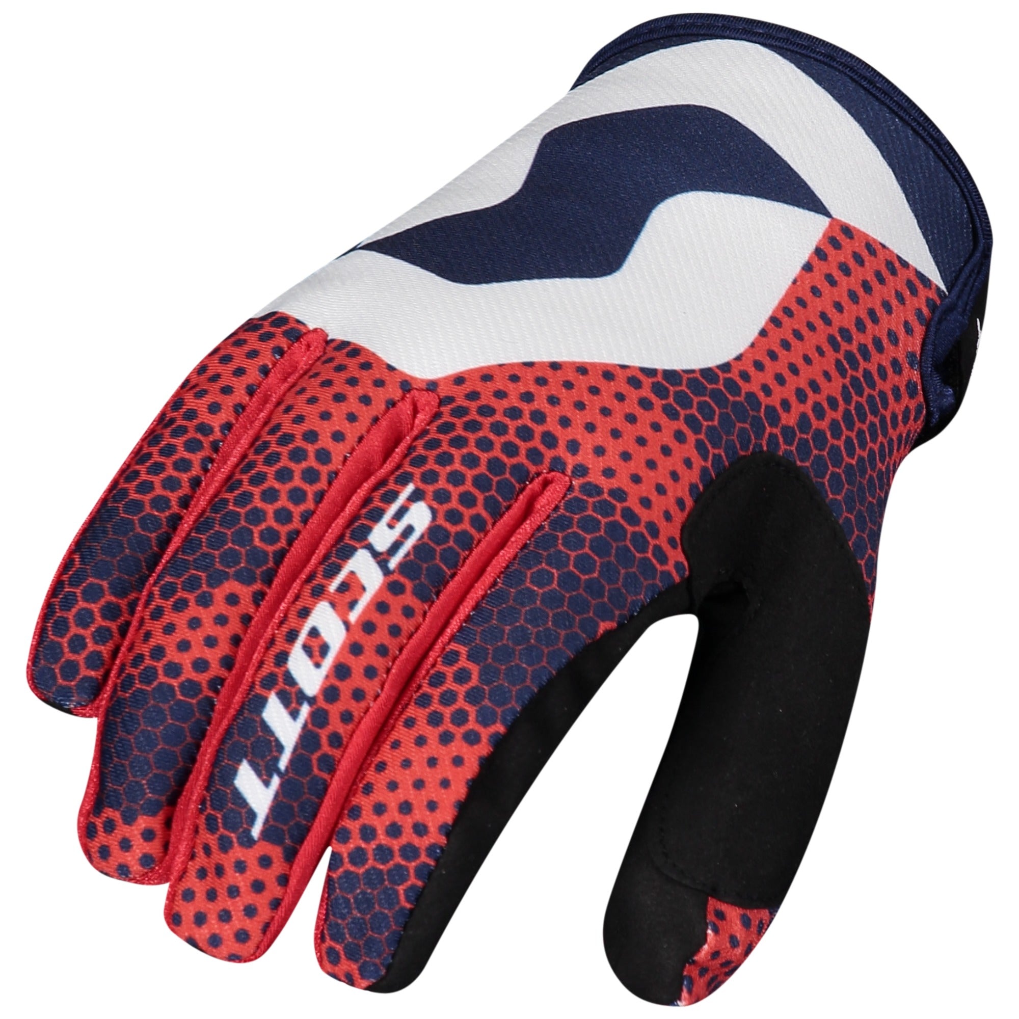 Scott 350 Fury Textile Gloves Blue / Red