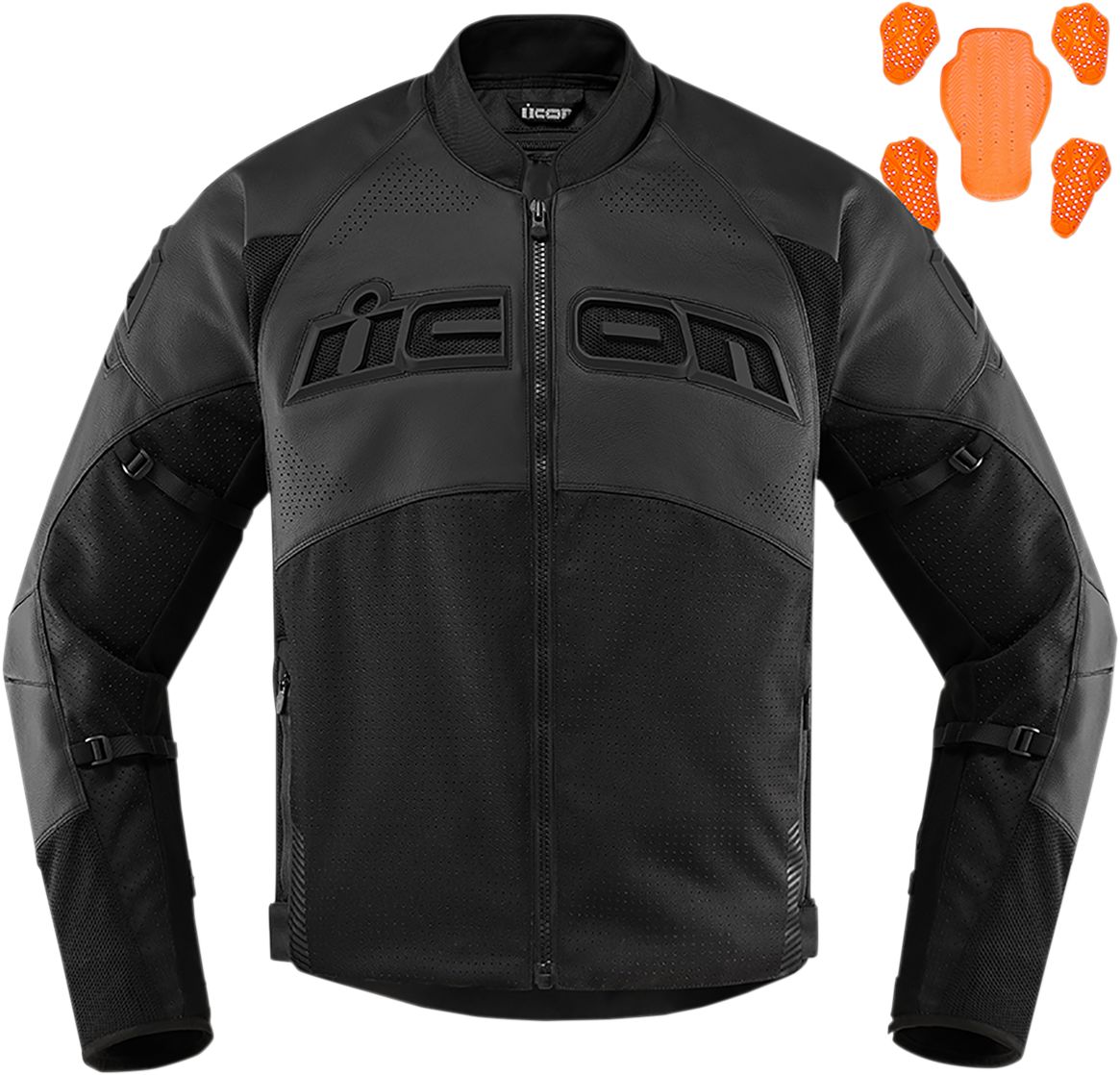 Icon Contra 2 Perforated Leather Jacket Stealth