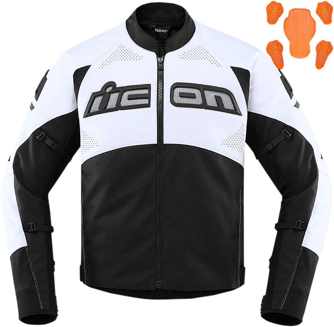 Icon Contra 2 Perforated Leather Jacket White