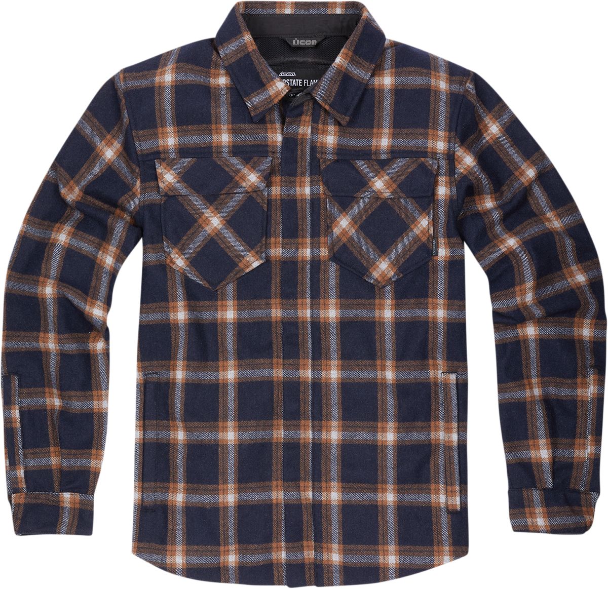 Icon Upstate Flannel Protective Riding Shirt Orange / Blue