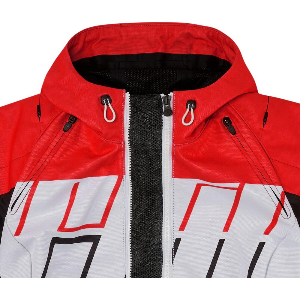 Icon Airform Retro Textile Jacket Red / White - FREE UK Shipping, FREE 365 Day Returns | Moto Central