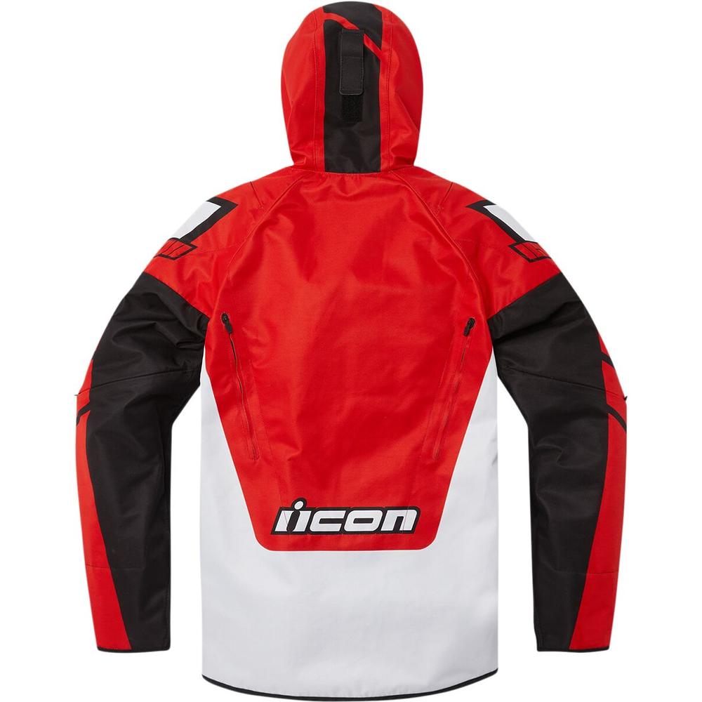 Icon Airform Retro Textile Jacket Red / White - FREE UK Shipping, FREE 365 Day Returns | Moto Central