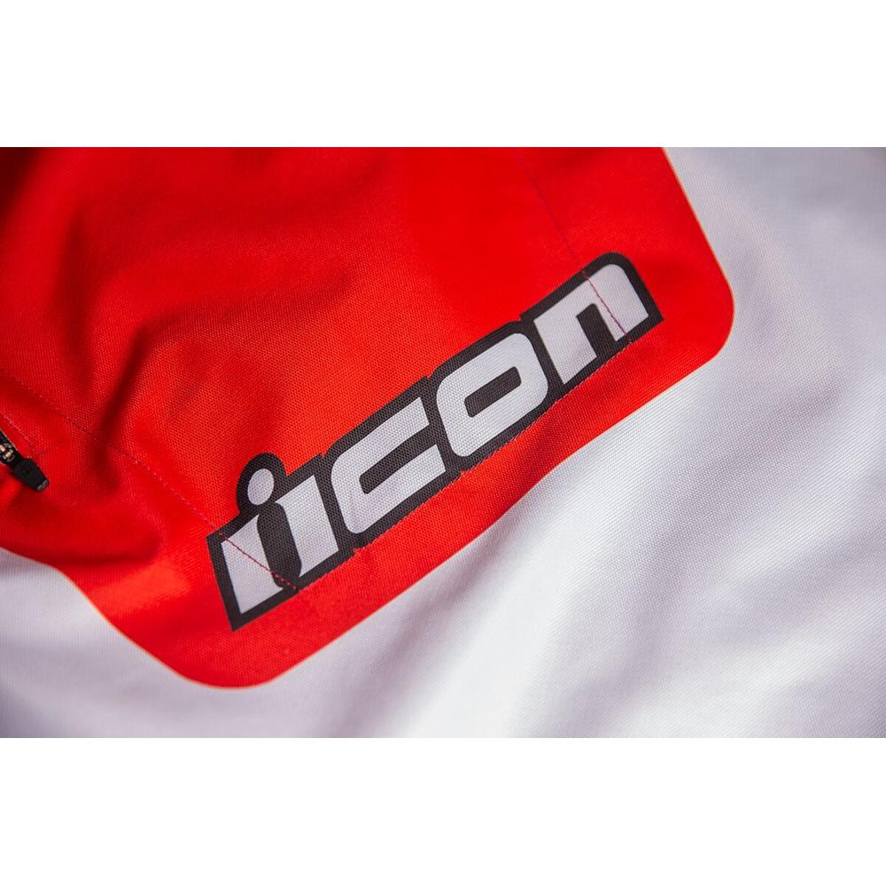 Icon Airform Retro Textile Jacket Red / White - FREE UK Shipping, FREE 365 Day Returns | Moto Central