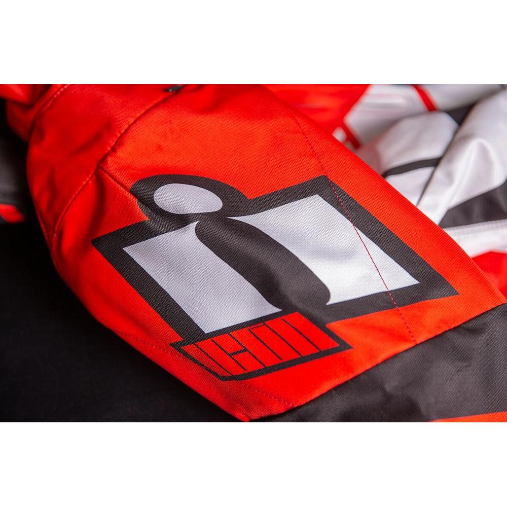 Icon Airform Retro Textile Jacket Red / White - FREE UK Shipping, FREE 365 Day Returns | Moto Central