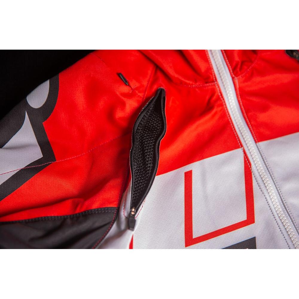 Icon Airform Retro Textile Jacket Red / White - FREE UK Shipping, FREE 365 Day Returns | Moto Central