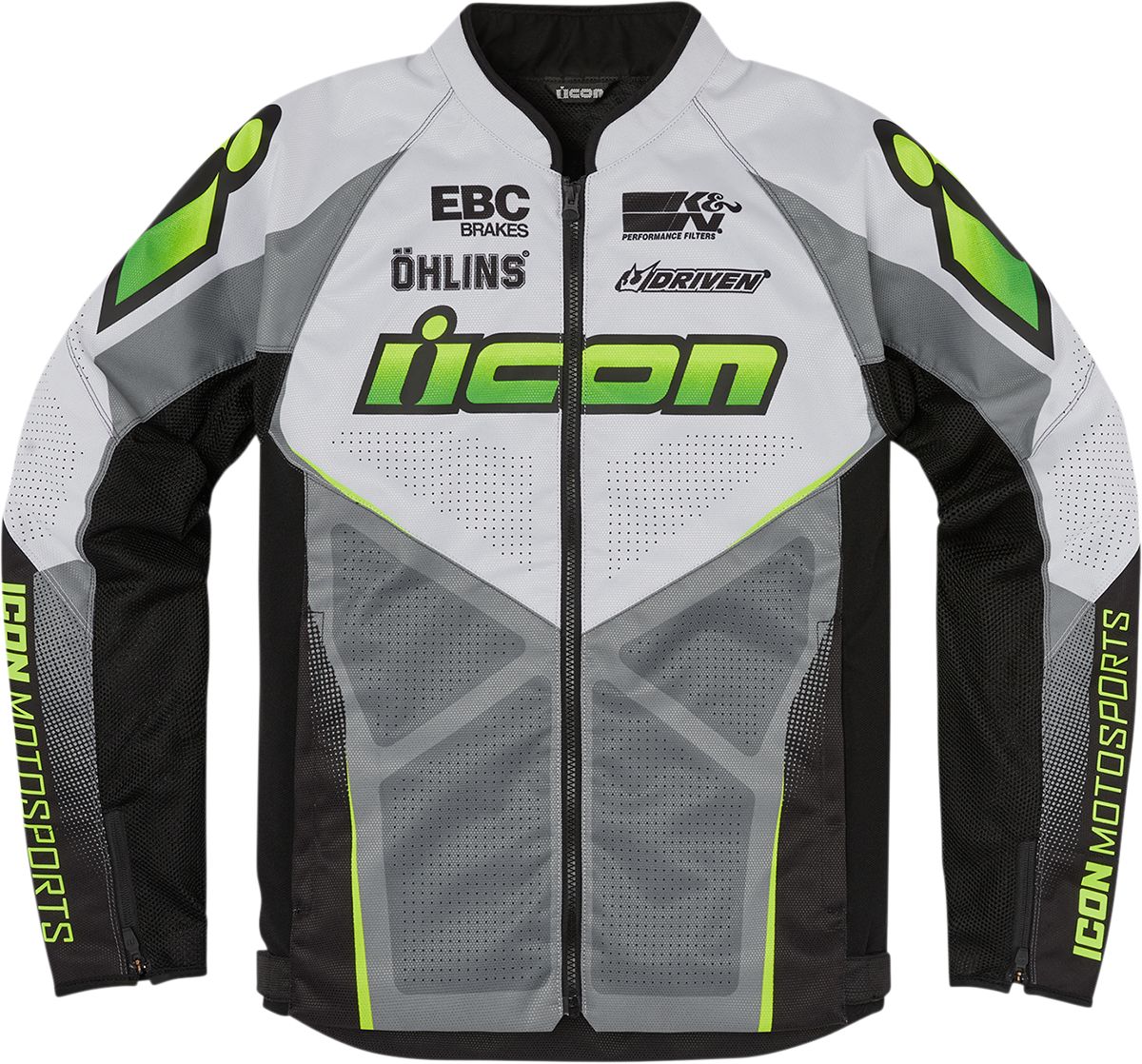 Icon Hooligan Ultrabolt Textile Jacket Hi-Viz Green / Grey / White