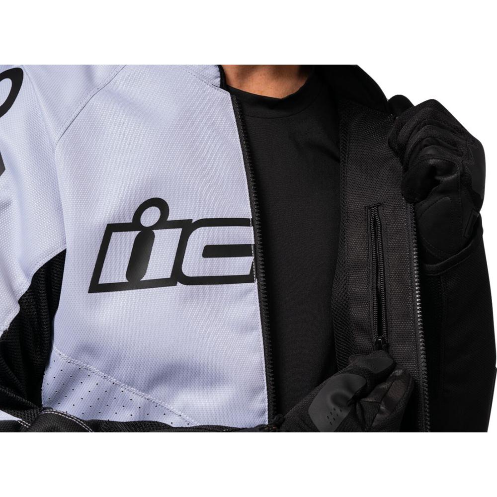 Icon Hooligan CE Textile Jacket White  - FREE UK Delivery - Moto Central