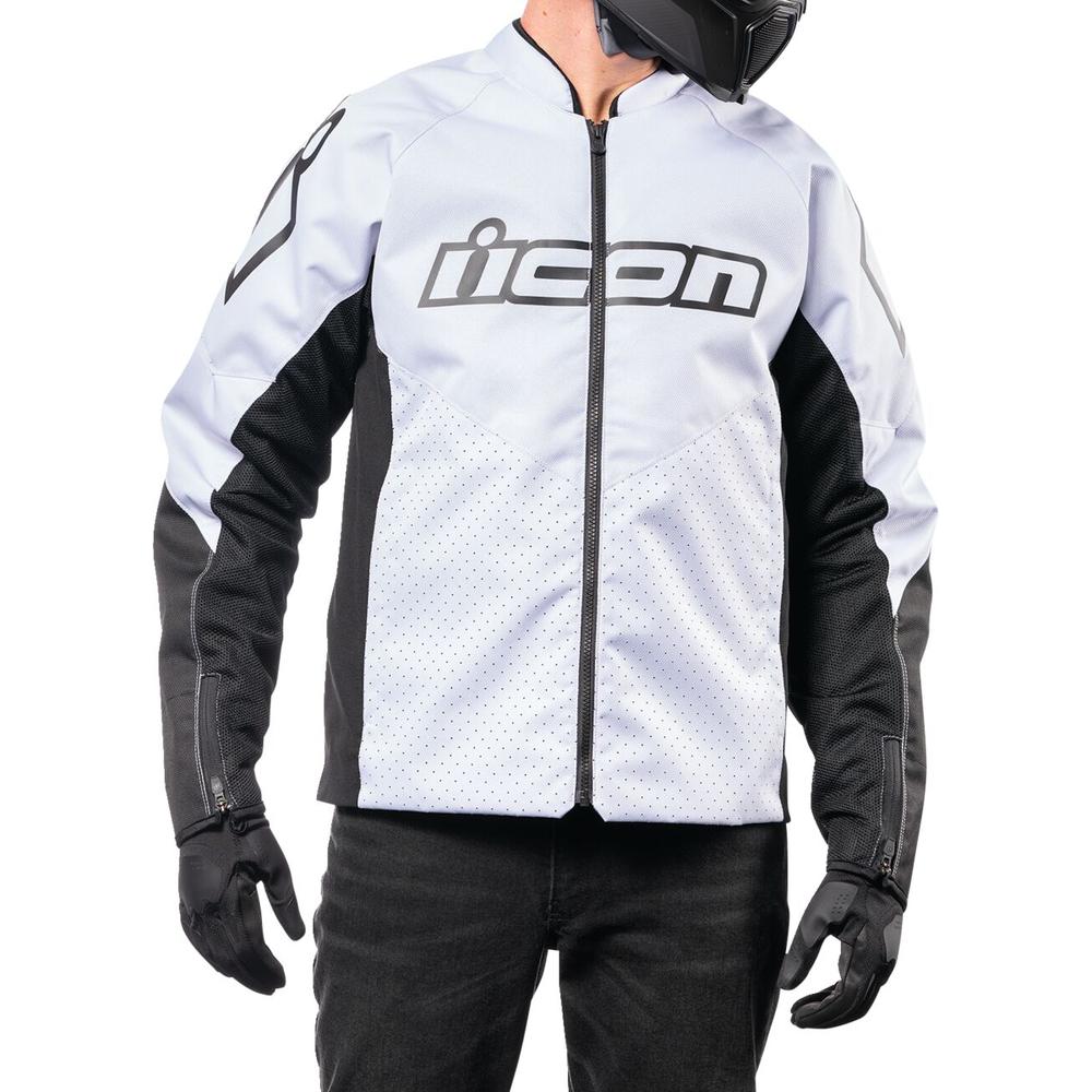 Icon Hooligan CE Textile Jacket White  - FREE UK Delivery - Moto Central