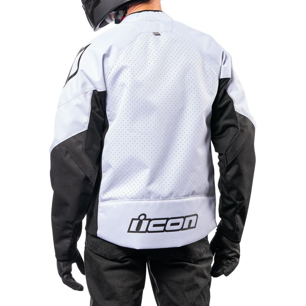 Icon Hooligan CE Textile Jacket White  - FREE UK Delivery - Moto Central