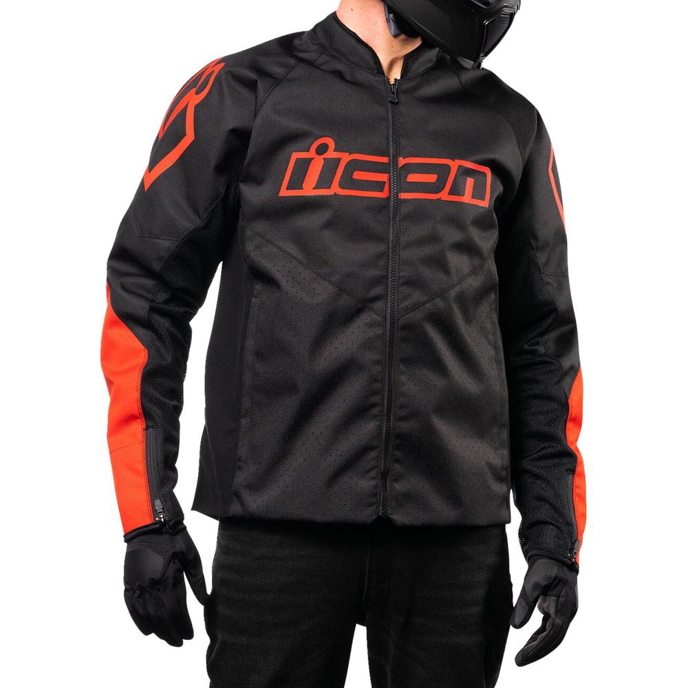 Icon Hooligan CE Textile Jacket Black / Red