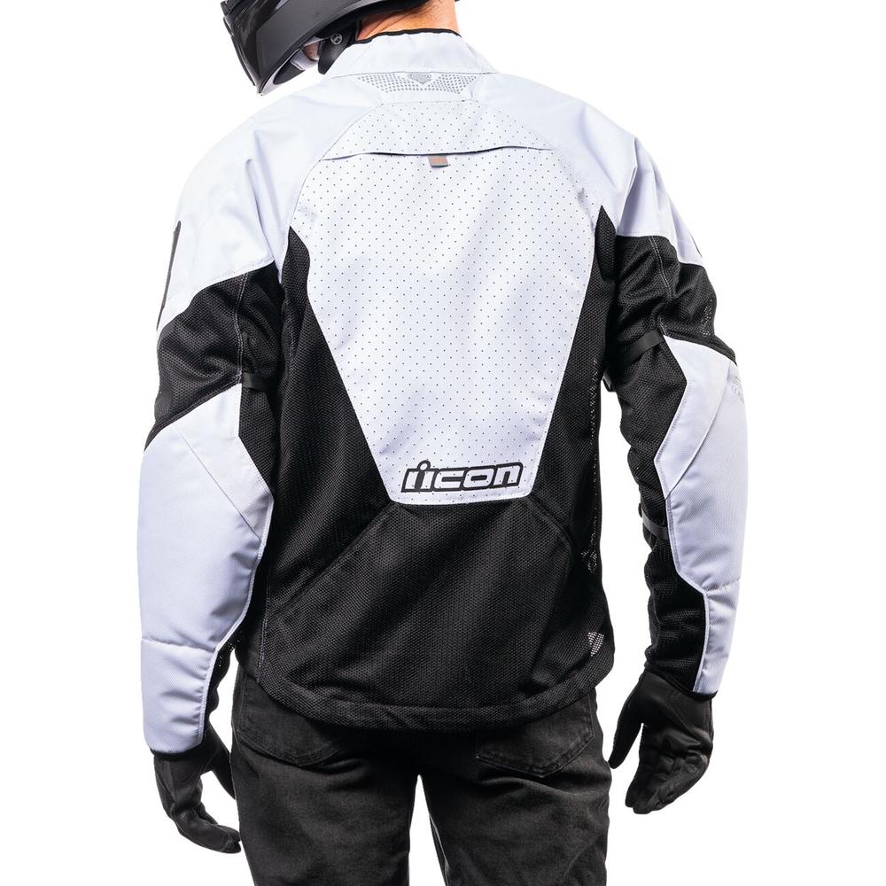 Icon Mesh AF CE Textile Jacket Black / White  - FREE UK Delivery - Moto Central