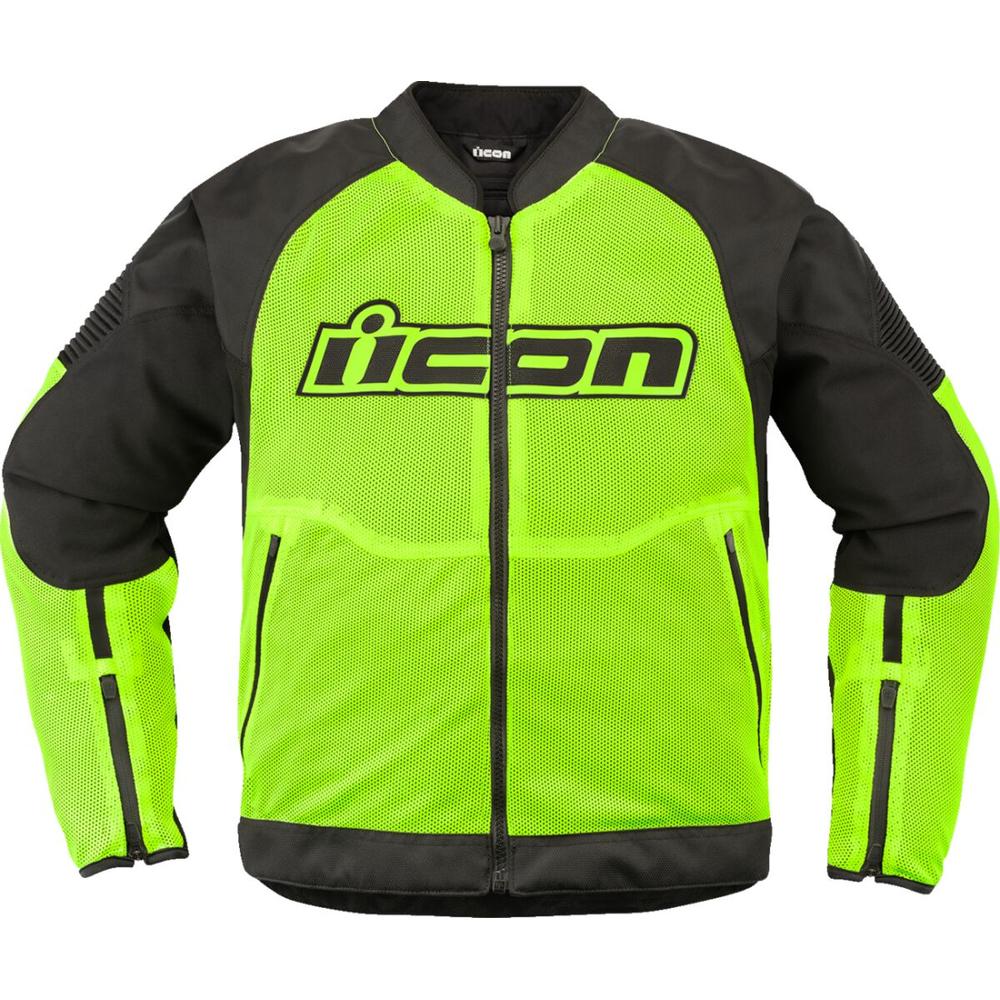 Icon Overlord 3 Mesh Textile Jacket Black / Hi-Vis Yellow