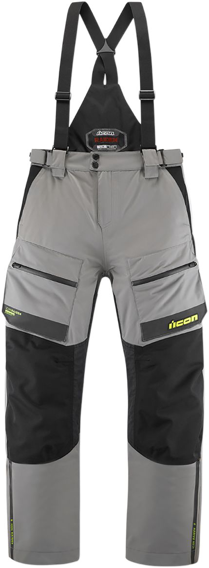 Icon Raiden Textile Trouser Grey / Hi-Viz Yellow