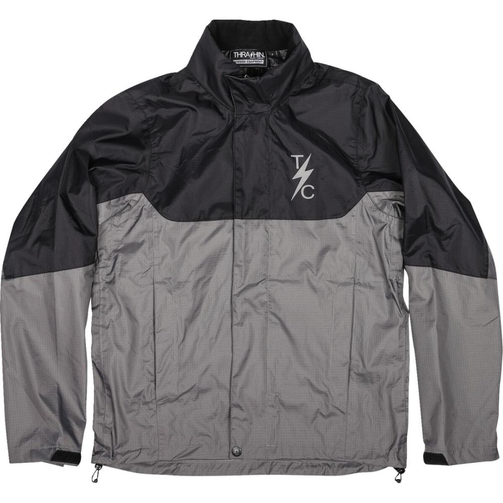 Thrashin Supply Company Mission Waterproof Rain Jacket Black / Grey