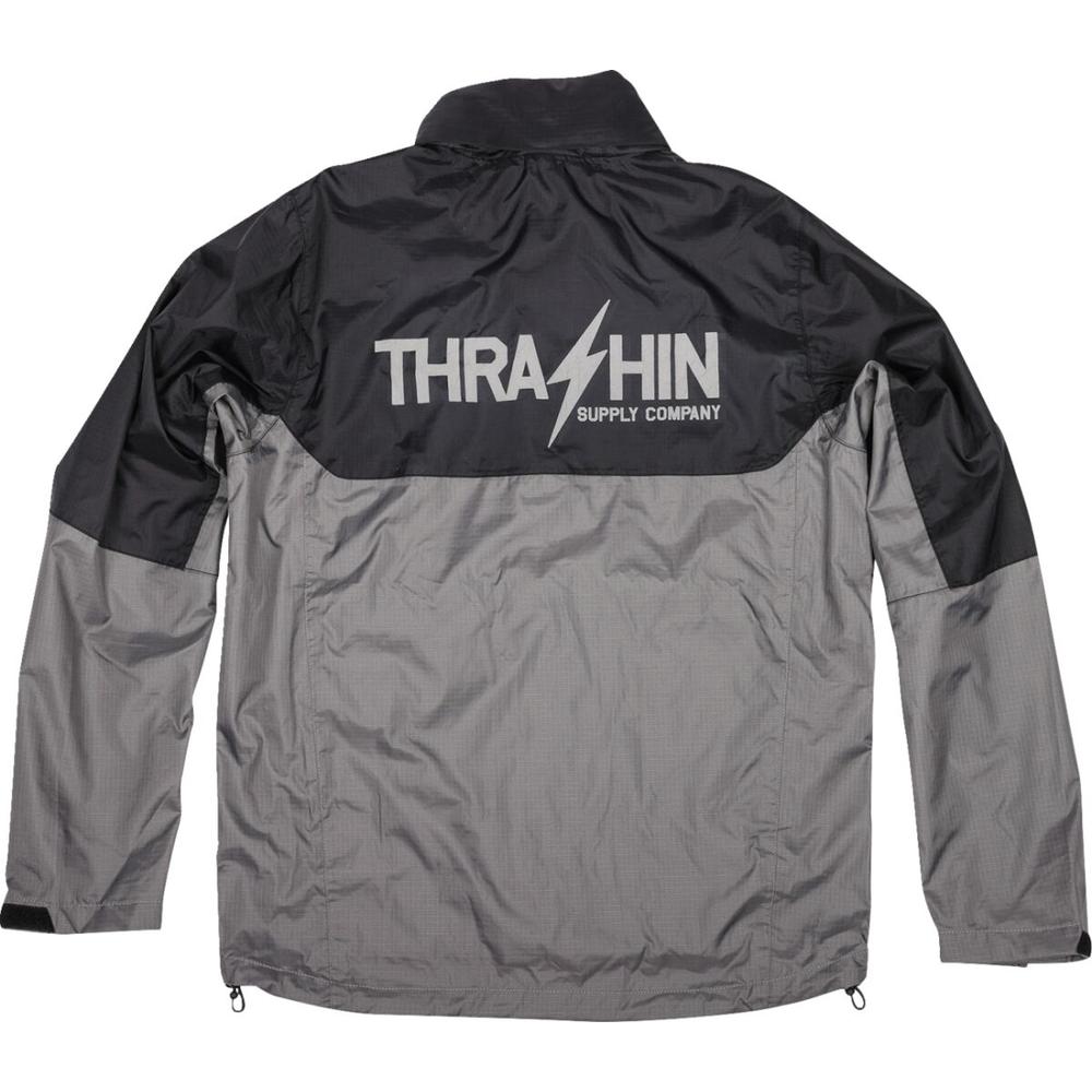 Thrashin Supply Company Mission Waterproof Rain Jacket Black / Grey  - FREE UK Shipping, FREE 365 Day Returns | Moto Central