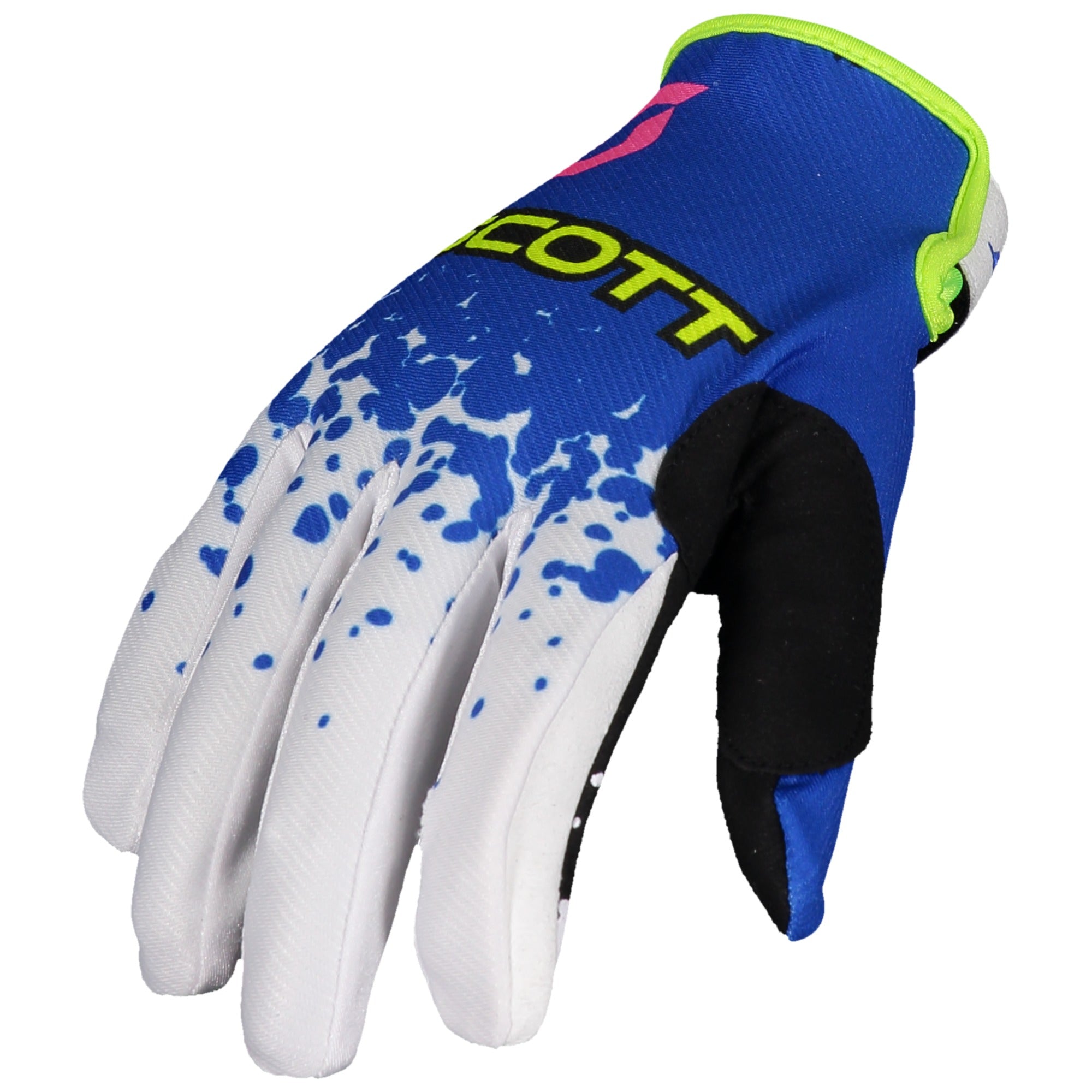 Scott 350 Race Evo Textile Gloves Blue / Yellow  - FREE UK Shipping, FREE 365 Day Returns | Moto Central