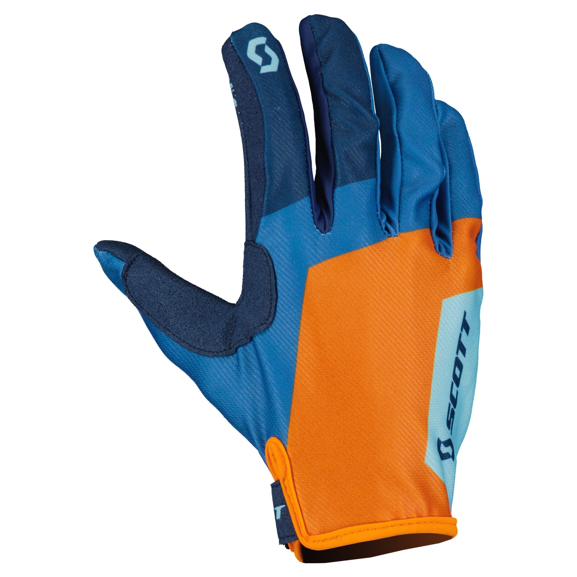 Scott 350 Race Evo Textile Gloves Blue / Orange  - FREE UK Shipping, FREE 365 Day Returns | Moto Central