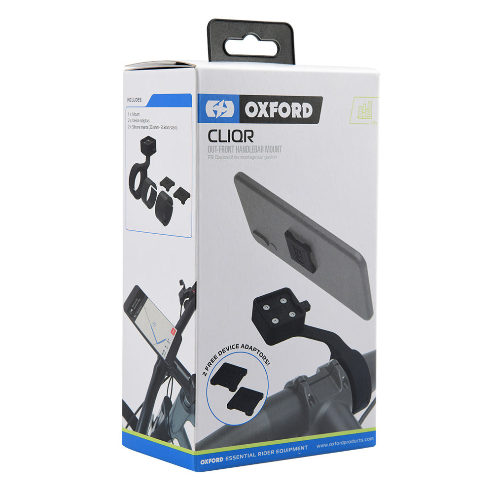 Oxford CLIQR Out-Front Handlebar Mount Black - FREE UK Shipping, FREE 365 Day Returns | Moto Central