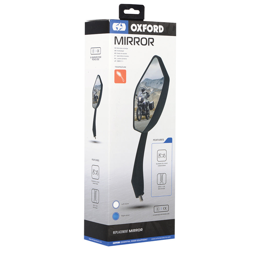 Oxford Trapezium Right Mirror - FREE UK Shipping, FREE 365 Day Returns | Moto Central