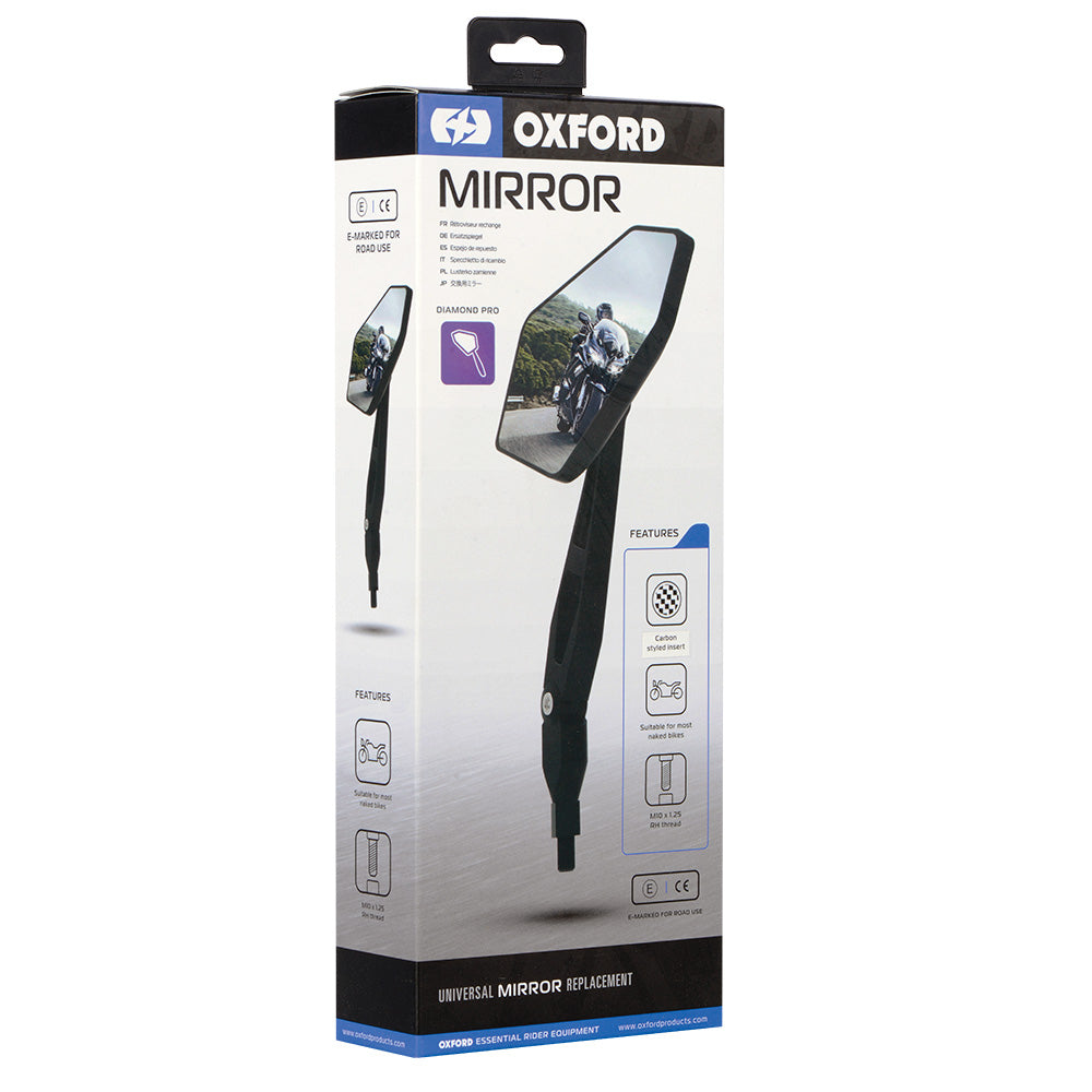 Oxford Mirror Diamond Pro Universal - FREE UK Shipping, FREE 365 Day Returns | Moto Central