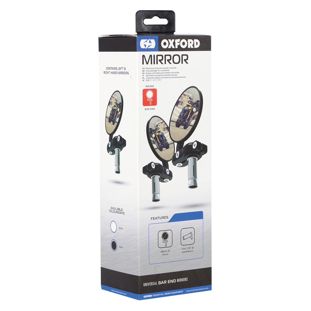 Oxford Bar End Mirrors Set Black  - FREE UK Shipping, FREE 365 Day Returns | Moto Central