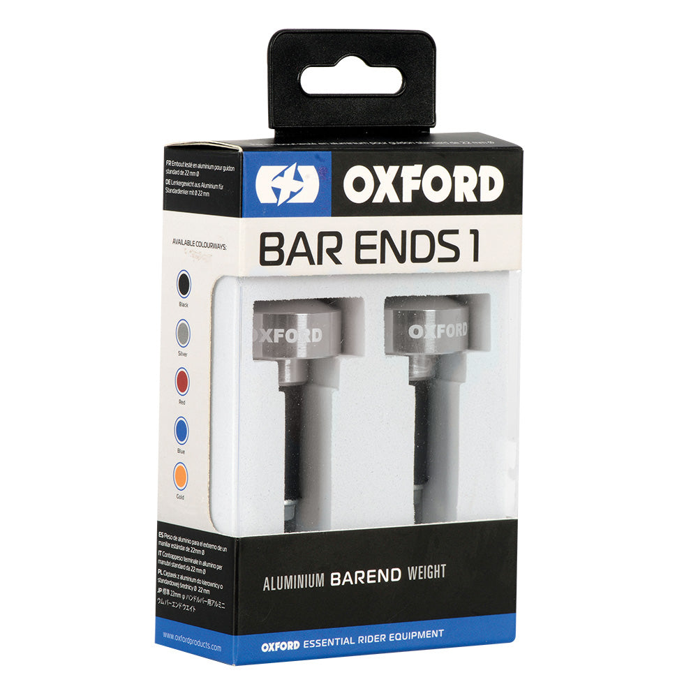 Oxford Handlebar BarEnds 1 Silver - FREE UK Shipping, FREE 365 Day Returns | Moto Central