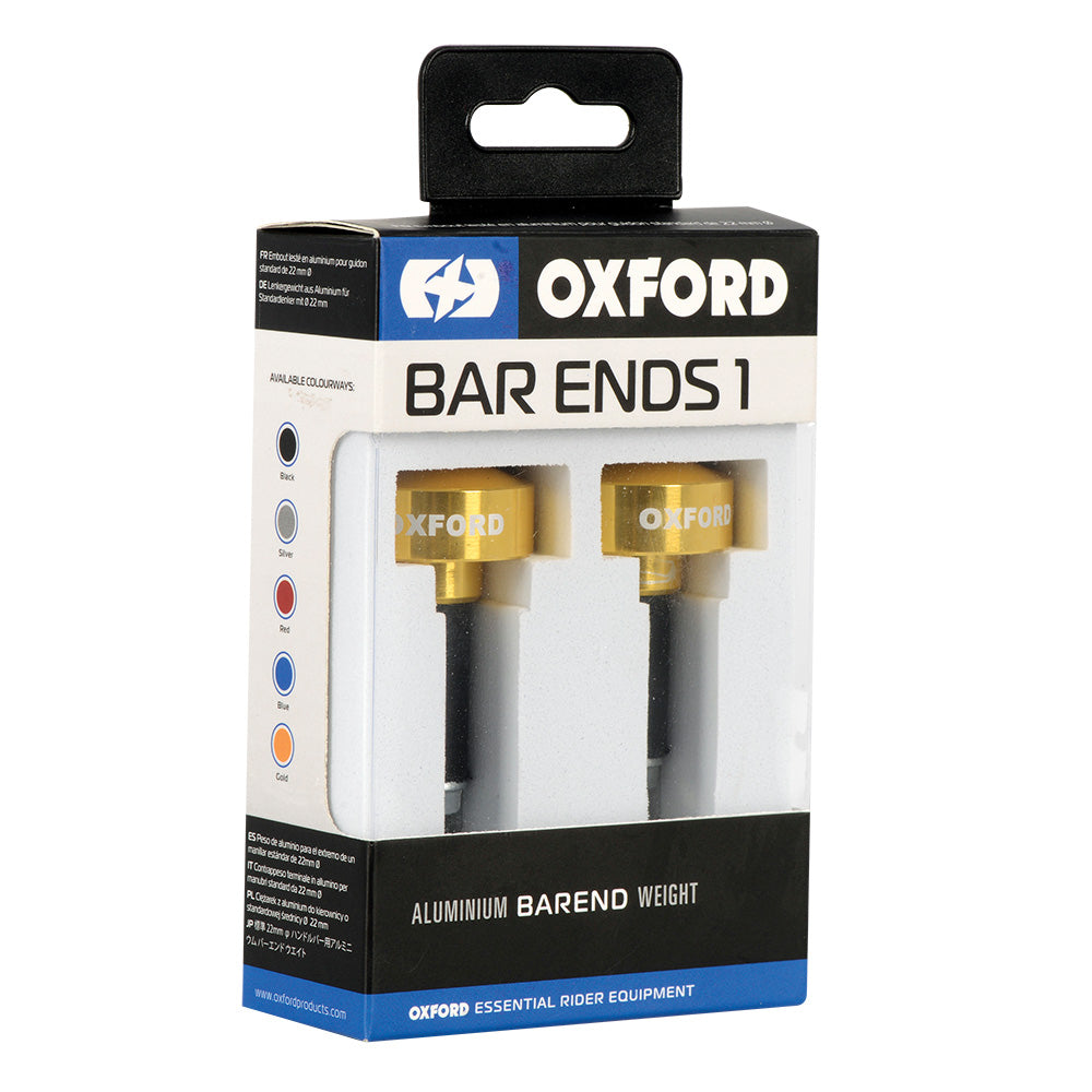 Oxford Handlebar BarEnds 1 Gold - FREE UK Shipping, FREE 365 Day Returns | Moto Central