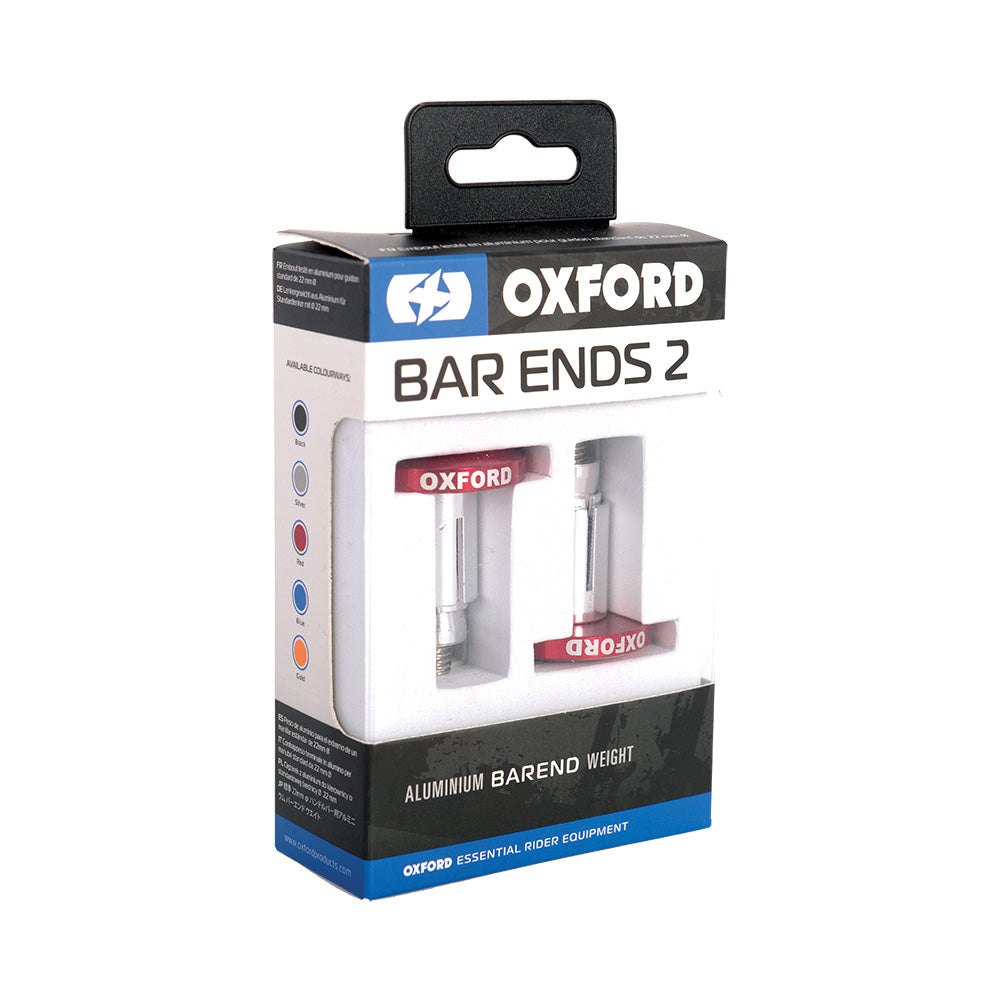 Oxford Handlebar BarEnds 2 Red - FREE UK Shipping, FREE 365 Day Returns | Moto Central