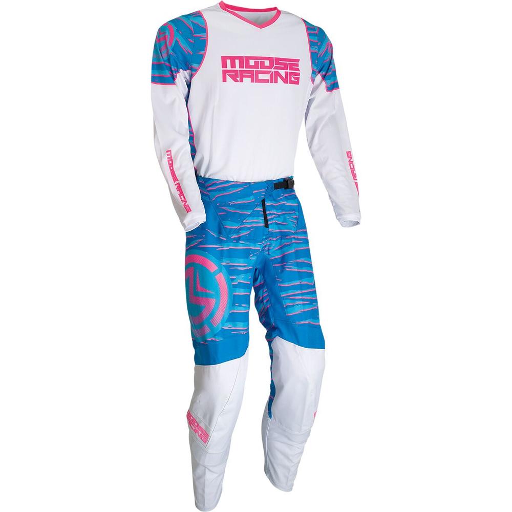 Moose Racing Qualifier Trouser Blue / Pink - FREE UK Shipping, FREE 365 Day Returns | Moto Central