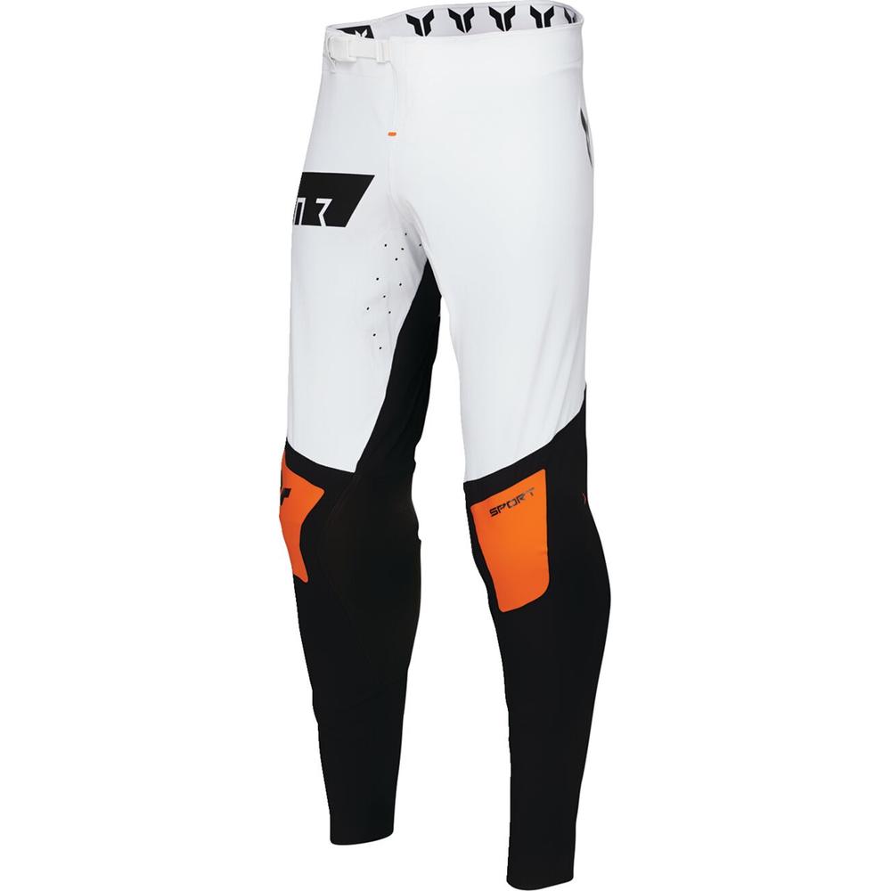 Thor Sportmode Rogue Trouser White / Orange  - FREE UK Delivery - Moto Central