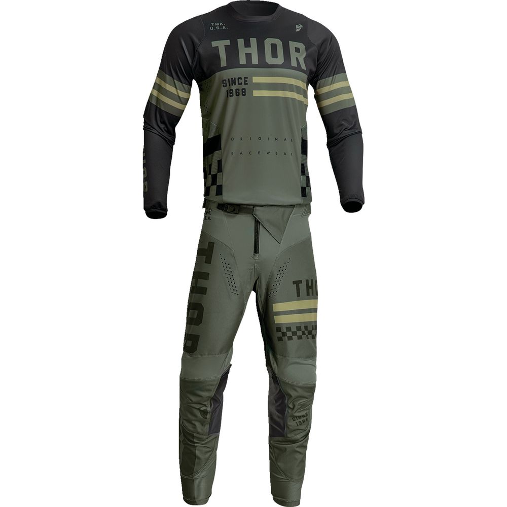 Thor Pulse Combat Jersey Army Green - FREE UK Shipping, FREE 365 Day Returns | Moto Central