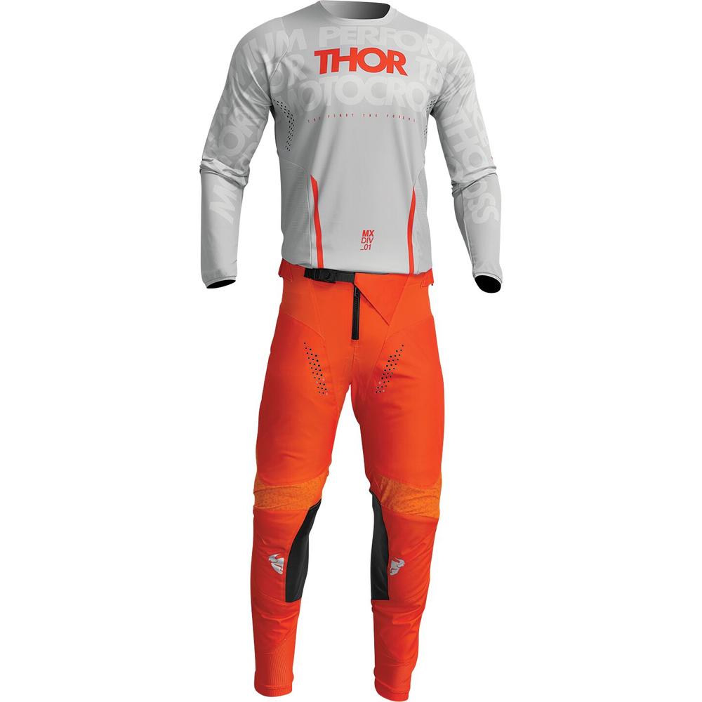 Thor Pulse Mono Jersey Grey / Orange - FREE UK Shipping, FREE 365 Day Returns | Moto Central