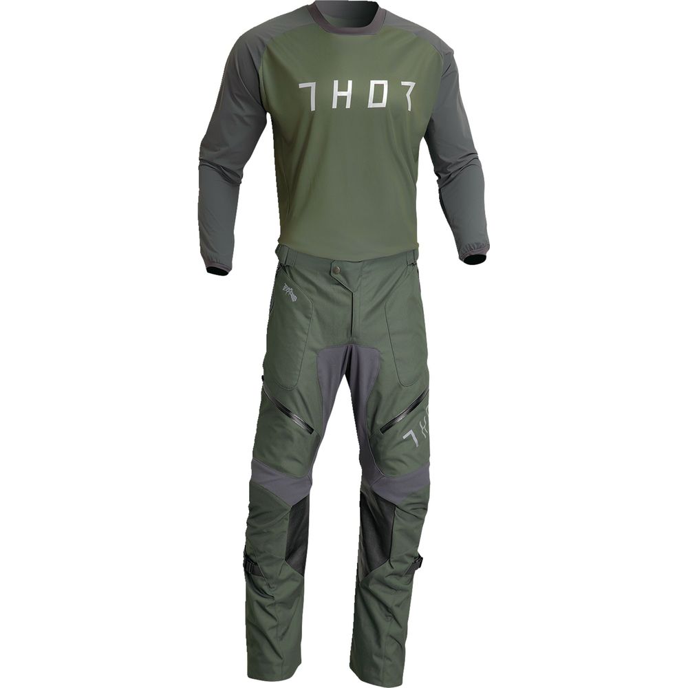 Thor Terrain Jersey Army Green / Charcoal - FREE UK Shipping, FREE 365 Day Returns | Moto Central