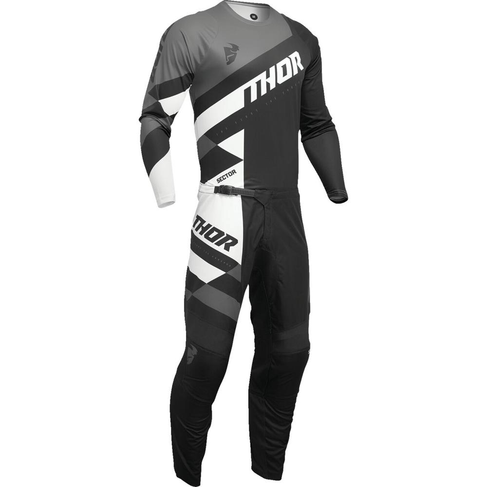 Thor Sector Checker Jersey Black / Grey - FREE UK Shipping, FREE 365 Day Returns | Moto Central