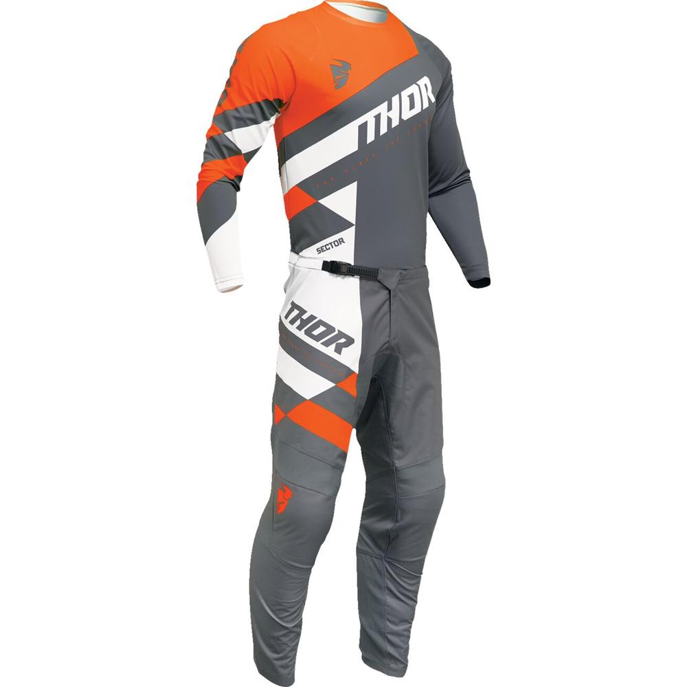 Thor Sector Checker Jersey Charcoal / Orange