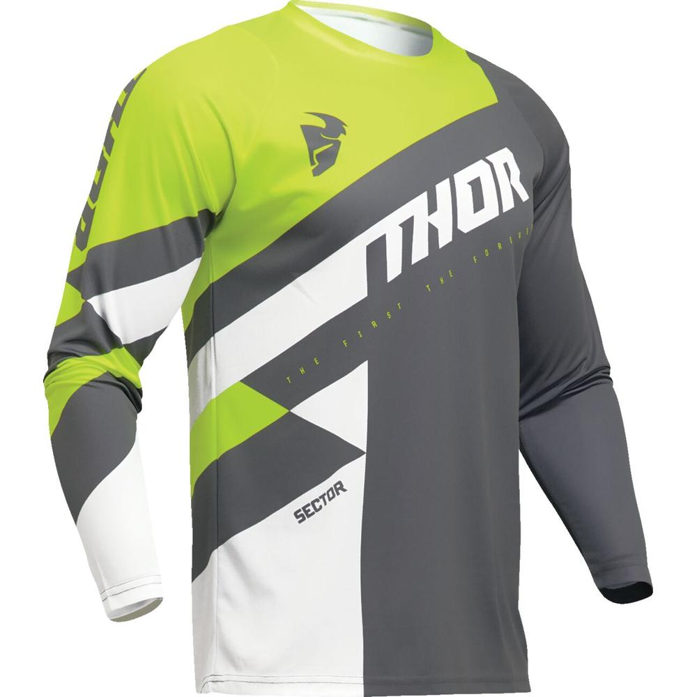 Thor Sector Checker Jersey Grey / Acid Green