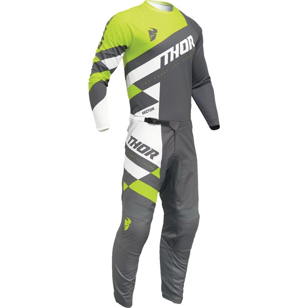 Thor Sector Checker Jersey Grey / Acid Green