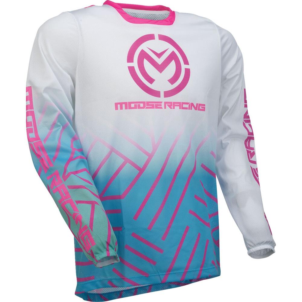 Moose Racing Sahara Jersey Pink / Blue / White