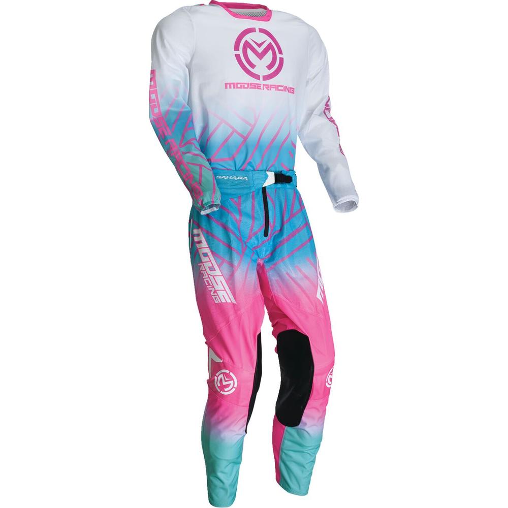 Moose Racing Sahara Jersey Pink / Blue / White