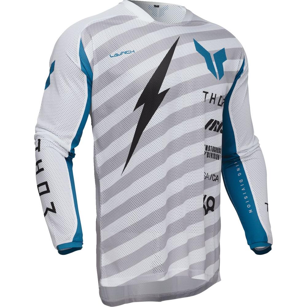 Thor Launchmode Vented Raid Jersey White / Grey