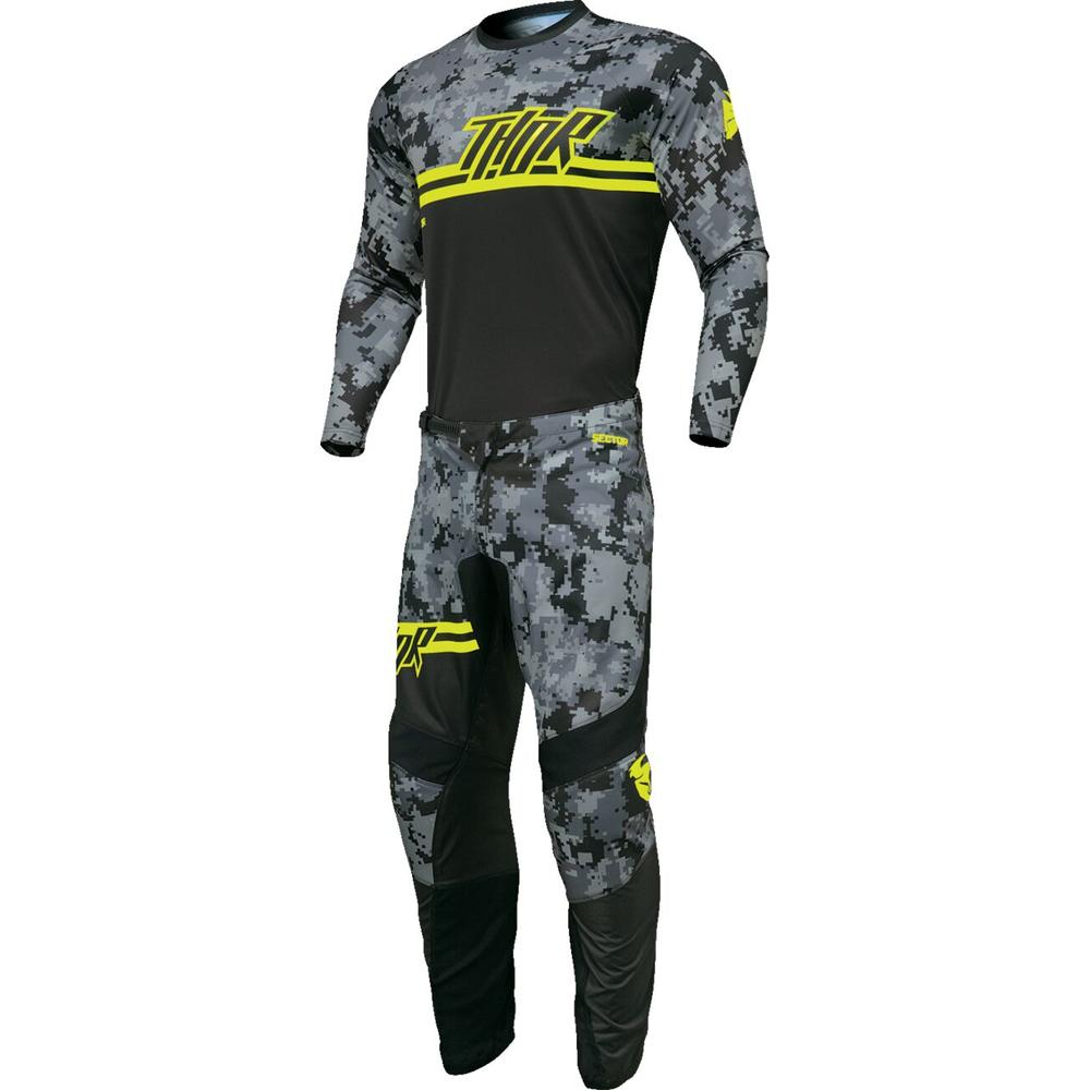 Thor Sector DIGI Youth Camo Jersey Black / Grey - FREE UK Shipping, FREE 365 Day Returns | Moto Central