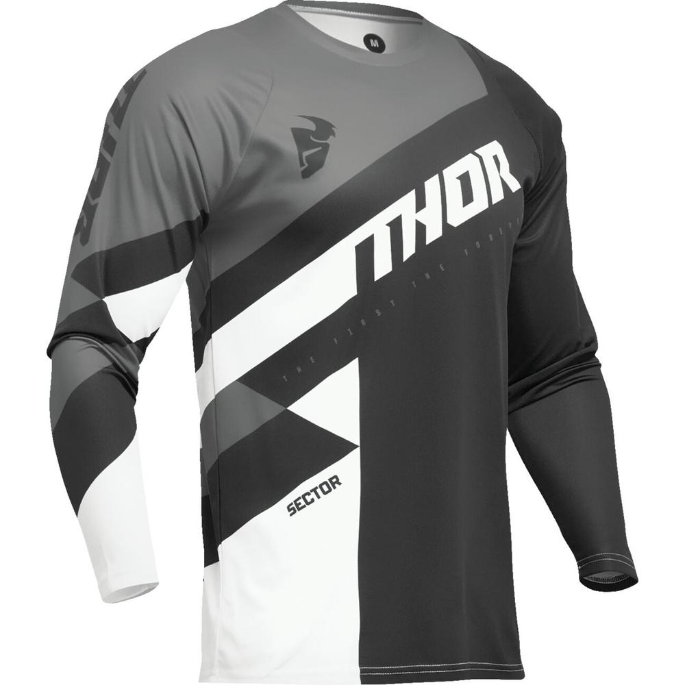 Thor Sector Checker Youth Jersey Black / Grey