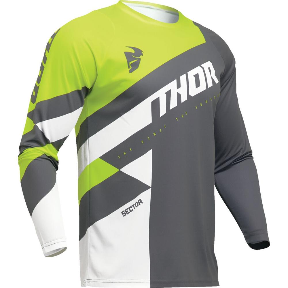 Thor Sector Checker Youth Jersey Grey / Green