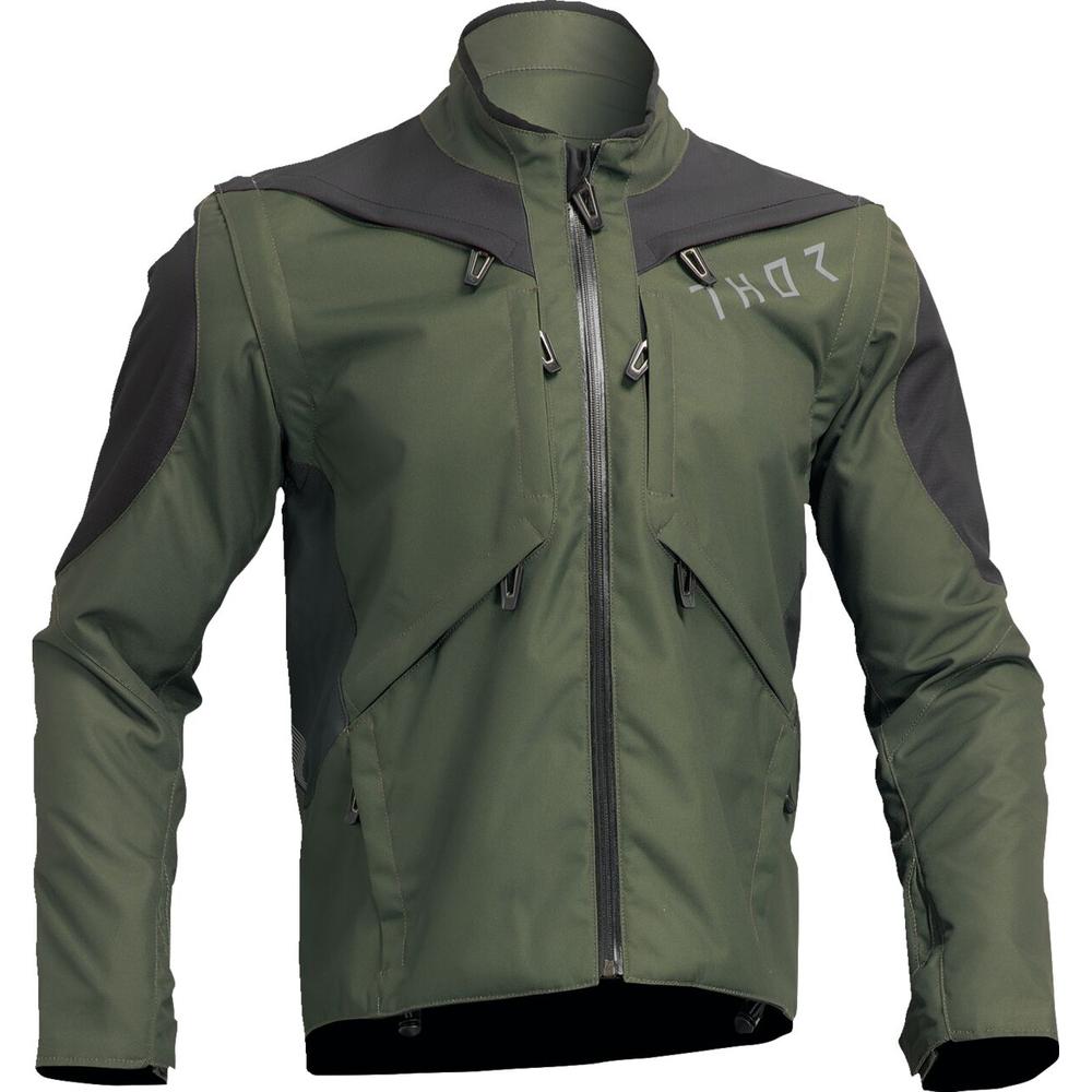 Thor Terrain Jacket Army Green / Charcoal - FREE UK Shipping, FREE 365 Day Returns | Moto Central