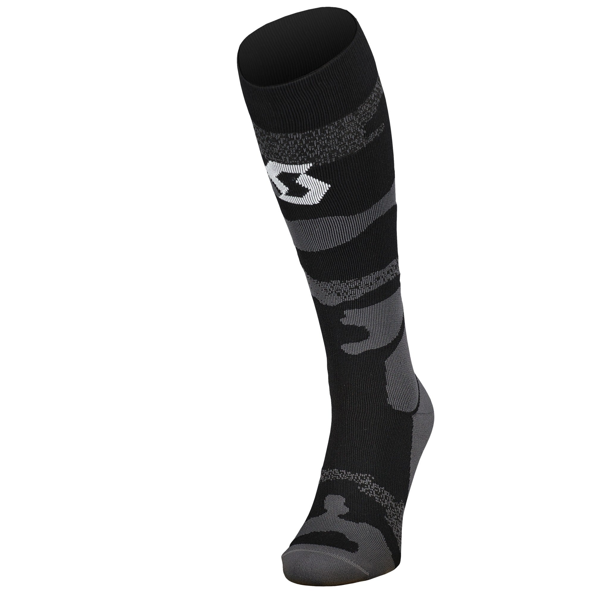 Scott Mid Long Camo Socks Dark Grey / White  - FREE UK Shipping, FREE 365 Day Returns | Moto Central